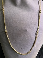 VINTAGE GOLD PLATED LONG TRI LONG GOLD CHAIN 33.5” 5.2MM