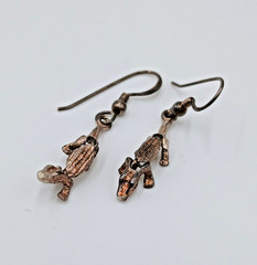 VTG 925 Alligator Crocodile Earrings 1.5in Drop Sterling Silver 3.4g Articulated