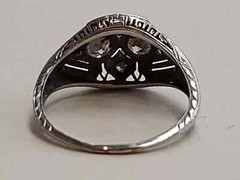 Art Deco Filigree 2.1Ct Round Lab Created Dimond Wedding Ring 14K White Gold FN