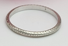 Vintage Art Deco Platinum Wedding Band Wheat Engraved Size 8 1920s 5 Plat