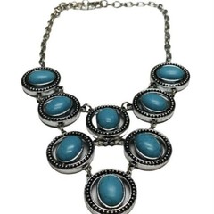 Blue Howlite Necklace 19″ Boho Country Southwestern Bohemian