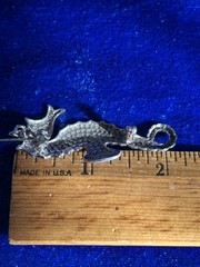 Vintage Sterling Silver Marcasite Seahorse Pendant Brooch Nice Old One