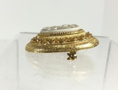 Vintage Egyptian Pin Brooch Cleopatra Crook and Flail Pharaoh Gold Tone 1.75 in