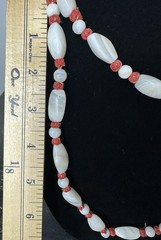 Unique Rare Asian Oriental Agate Cabochon Style Bead Necklace 52” Inches Long