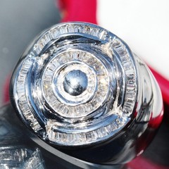 14k white gold ring 1.80ct natural diamond size 11 vintage handmade 17.85gr Gab7