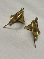 Metropolitan Museum Of Art MMA Gold Tone Tribal Earrings 14k Gold Posts
