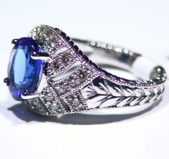 3.00CT 14K Gold Natural Tanzanite Diamond Vintage Halo Wedding Engagement Ring