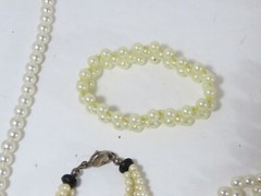 Simulated Pearls Jewelry Lot Mix Match W/ Seed 1 Signed Monet Vintage D1809