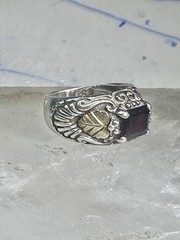 Black Hills Gold ring wedding band garnet leaves size_5.5 sterling silver women