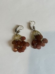 Vintage LC Lauren Conrad Gold Tone and Brown Lever Back Dangle Earrings