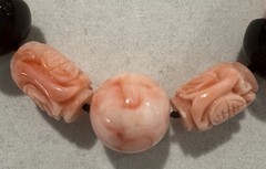 Elegant Estate AngelSkin Coral & Onyx Necklace No Clasp
