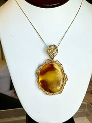 14K Gold Filled Genuine Vintage Baltic Amber Necklace Butterscotch Polish 老琥珀