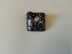 HOBE 925 Sterling Silver Vintage Flower Oxidized Pin Brooch