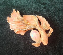 Heidi Daus Inspired Peach Color Koi Fish Brooch