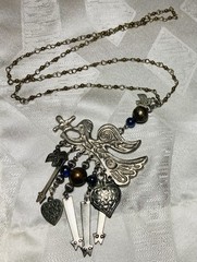 Vintage Southwestern Style Necklace Large Pendant Dangle Charms Boho Tribal 24”