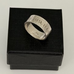 Hadaya 925 Sterling Silver Hebrew Jerusalem Engraved Etched Band Ring Size 7.5
