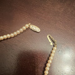 NEVER WORN Imitation Pearl Beaded Necklace Strand, Made in Czechoslovakia