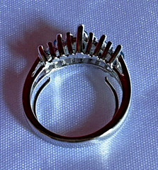 Vintage Sterling Silver .925 Marquis Cut Blue Topaz Ring Size 5.5 Marked “NV” J1