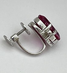 VINTAGE SET OF EARRINGS & RING 18K WG TOURMALINES & DIAM, APPR. VALUE USD $3,500