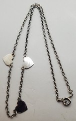 5 Vtg Chains Trifari 19″ Beaded, Hearts 14″, Bar Link 16″, Bead 16.5″, Rope 24″