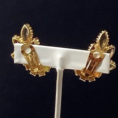 D&E Juliana Pink Givre Earrings Crystals Climber Gold Tone 1.75″