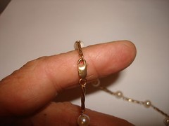 Vintage 6.2mm Round Beaded Pearl 16.5″ Necklace Choker 14kt Yellow Wire Gold