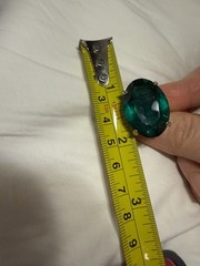 Vintage Huge Emerald Green Faceted Glass Cocktail Statement Ring Size 8 Unmarked