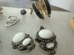 Lot of 16 Vintage Estate Sale Costume Jewelry Earrings with Backs