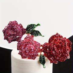 Luxurious Luxury Temperament Vintage Rose Set Brooch Accessories Jewelry Gift