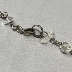Vintage Stone Bracelet Clear Quartz Gemstone Nugget Healing Chakra Dainty 7.25″