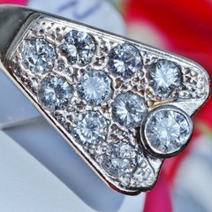 14k yellow gold ring 2.50ct diamond sz 10.5 vintage handmade 10.25gr N3070G