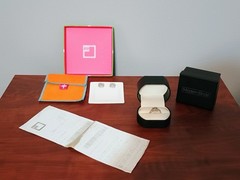 Modern Bride JCPenney 925 Sterling Silver Diamond Ring (Size 7) & Earrings Set