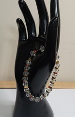 Vintage Full AB Aurora Borealis Crystal Stretch Bracelet Symmetrical Light Dark
