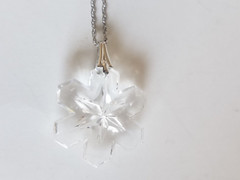 Gorham Snowflake Pendant, Silver Chain, 17.5″ Vintage in Original Box