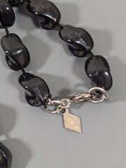 VTG Sarah Coventry Black Twist Bead Necklace Lucite Long Layering Classic 36 in
