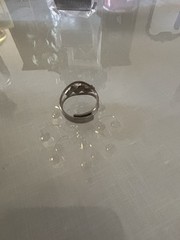 Vintage Sterling Silver Ring With Diamond And Sapphire Stones