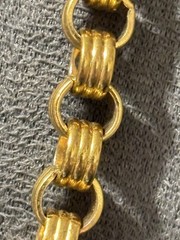 Vintage Monet Triple Barrel Link Ribbed Chain Modified Rolo Chain