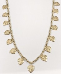 Vintage 1980’s TM Trifari Long Gold Tone Dangle Leaf Necklace 30 In. #273