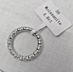 Round 4.8 CT Moissanite Full Eternity Band Stackable size 7