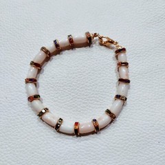 Natural Sea Coral Brass Handmade Bracelet Japanese Coral Gemstone Beads Bracelet