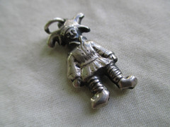 Vtg Sterling Charm Double Sided Detailed European Court Jester **2.2 Grams**