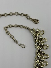 Vintage Mid Century Necklace Ribbon Link Design Gold Tone AB Rhinestone Unsigned