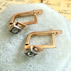 14k 583 Gold Earrings – Vintage East European Soviet USSR Era – #1737