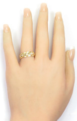Antique 1920’s Diamond Eternity Wedding Band 14KY Ring Sz 6 UK-L1/2 6MM EGL USA