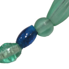 Artisan Ocean Blue Color Glass Beaded Choker Necklace Sea Colors 16 Inch