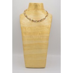 Vintage Multi-Chain Necklace Silver Gold Bronze Braided Chain NOS 1980s Bin3A