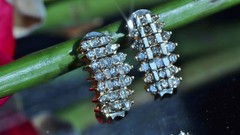 10k yellow gold earrings 1.00ct natural diamond 0.72″ pyramid dangle 4.50g N3658