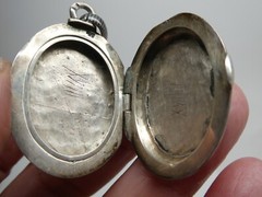 Victorian Antique Niello Sterling Silver 925 Ornate Pendant Locket