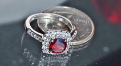 925 sterling silver ring 3.00ct garnet white sapphire halo size 7 handmade 3.5gr