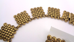 Vintage Metropolitan Museum of Art MMA Woven Celtic Knot Necklace & Clip Earring